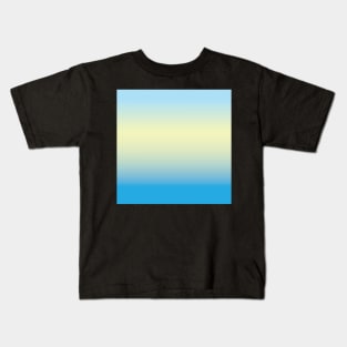 summertime skyblue and yellow Color beach style design Kids T-Shirt